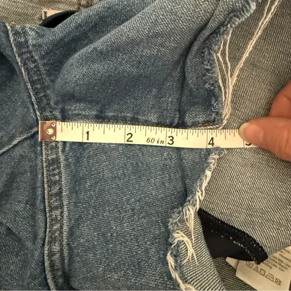 Madewell Maternity High Rise Jean Shorts Over the Belly Size 29 Raw Hem - Picture 11 of 12